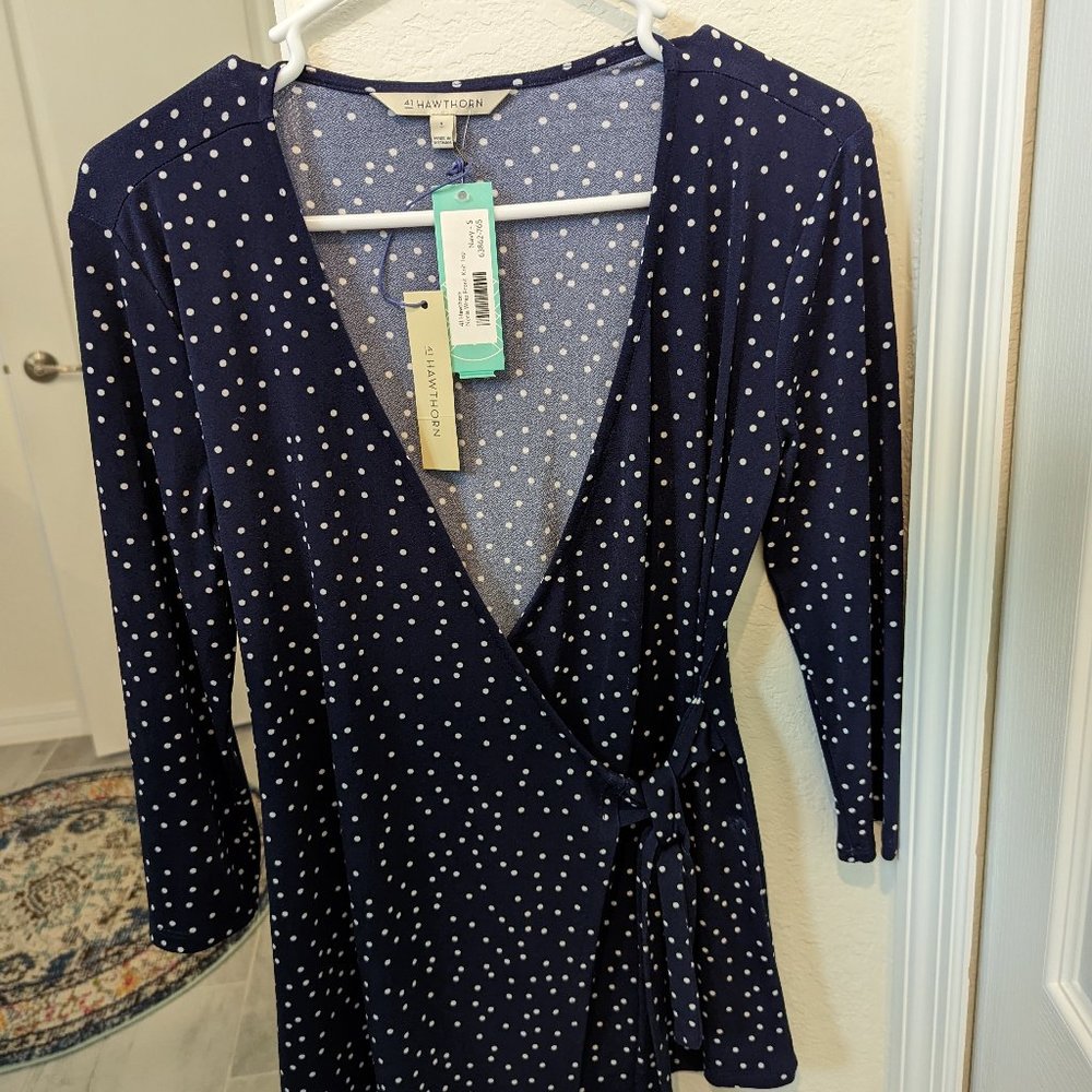 41 Hawthorne Nexia Wrap Front Knit Blouse